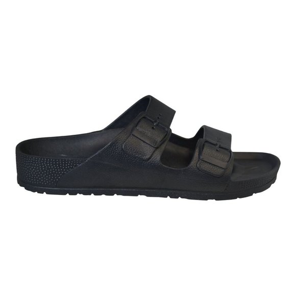 Tecs Two Band Women's Slide Sandals in Black - Size 7 - Picture 2 of 5